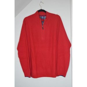 NWT Vineyard Vines Gloucester cashmere quarterzip sweater size XL red